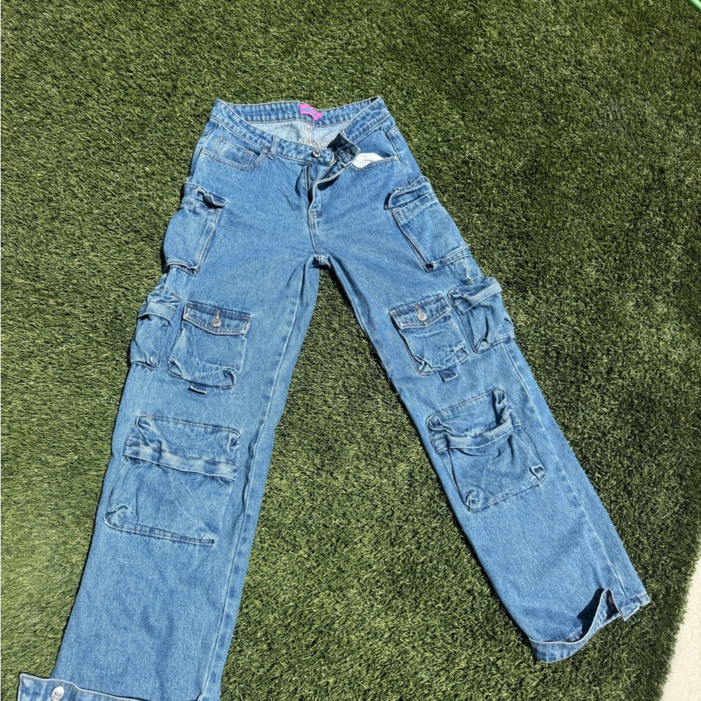Blue Cargo Women Jeans